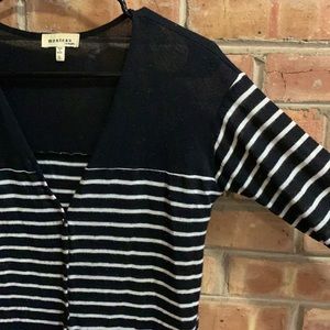 Black & White Striped Cardigan